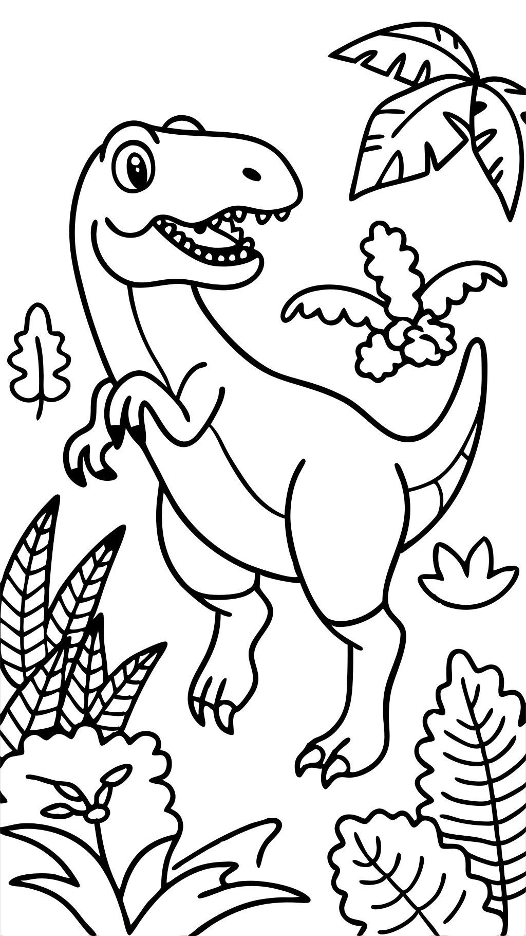 Páginas para colorear de dinosaurios t rex